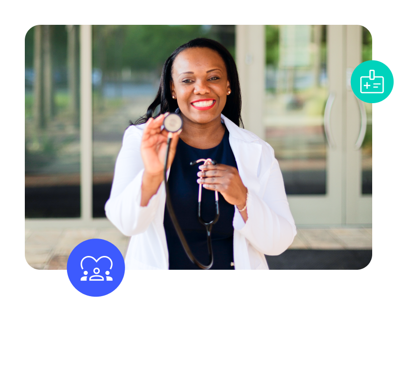 female doctor with stethoscope